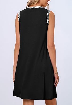 Women's 2025 Summer Casual Sundress Beach Vacation Sleeveless Tank Crewneck Coverup Mini Dresses